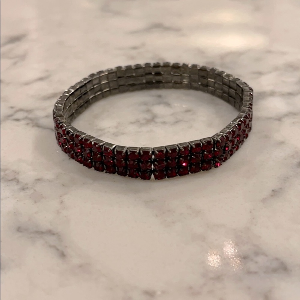 Swarovski stretch ruby bracelet
